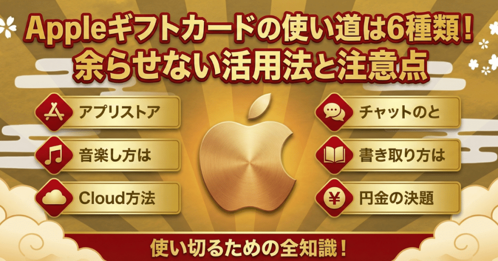 Appleギフトカードの使い道は6種類！余らせない活用法と注意点